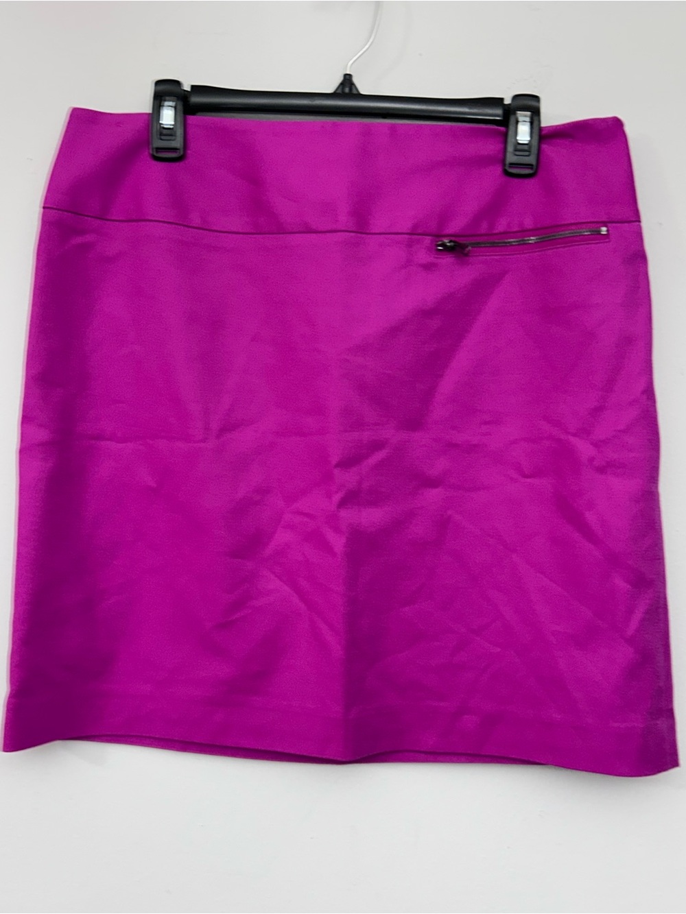 Ann Taylor Bright Fuchsia Mini Pencil Skirt Lined Zipper Closure Size 12